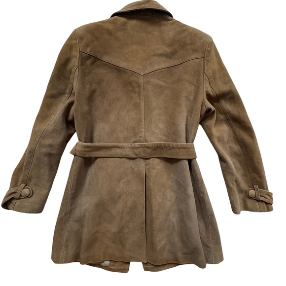 Vintage 70s BEEFALO by Petroff Suede Belted Jacket — Tobacco/Camel Brown,Western - Picture 6 of 14